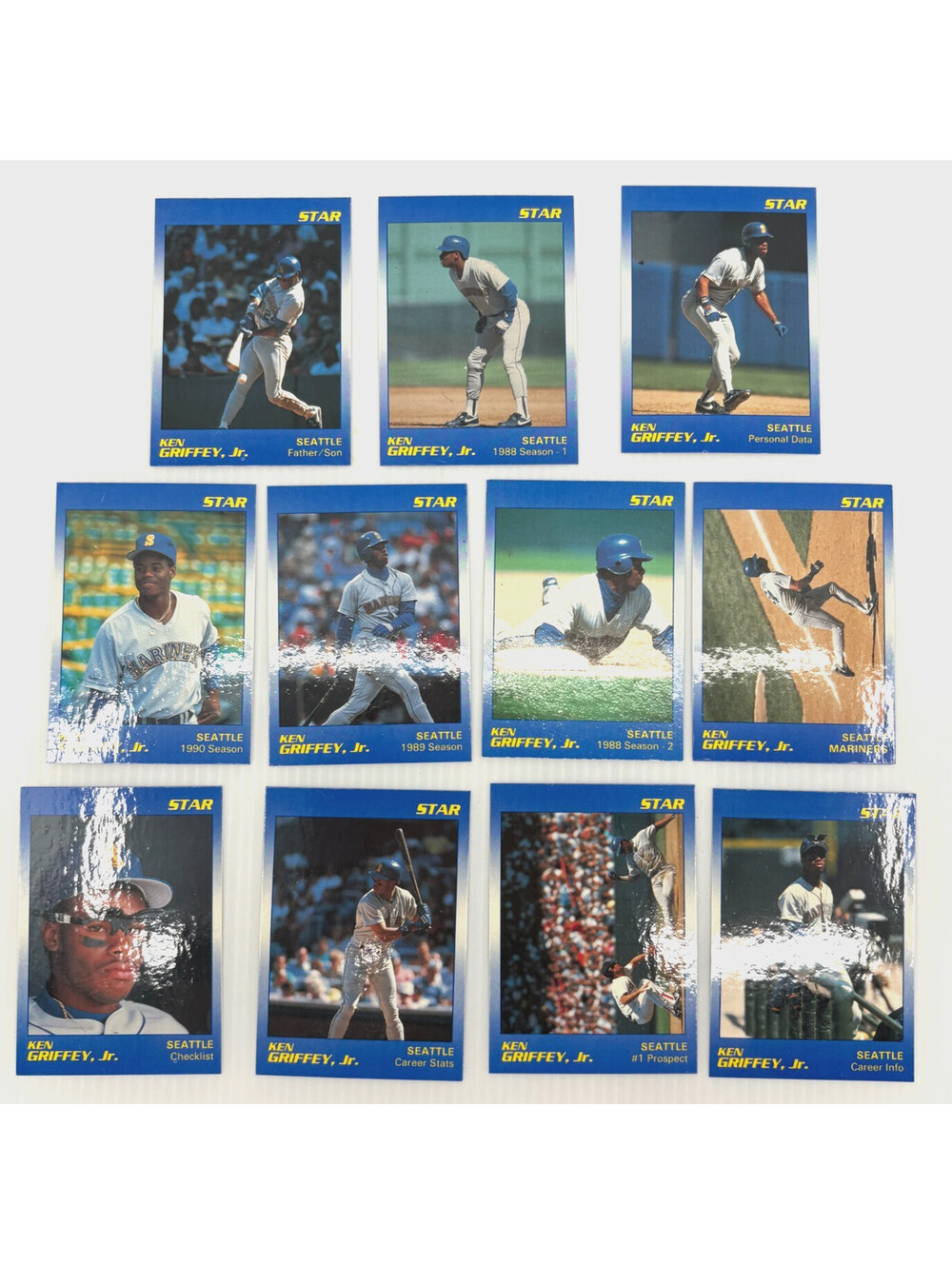 1990 Star Ken Griffey Jr Seattle Mariners 11 Card Complete Set MLB Baseball